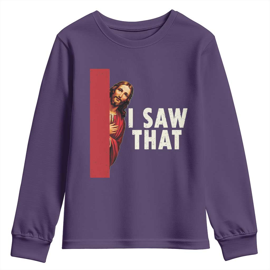 Funny Jesus I Saw That Youth Sweatshirt Retro Christian Meme