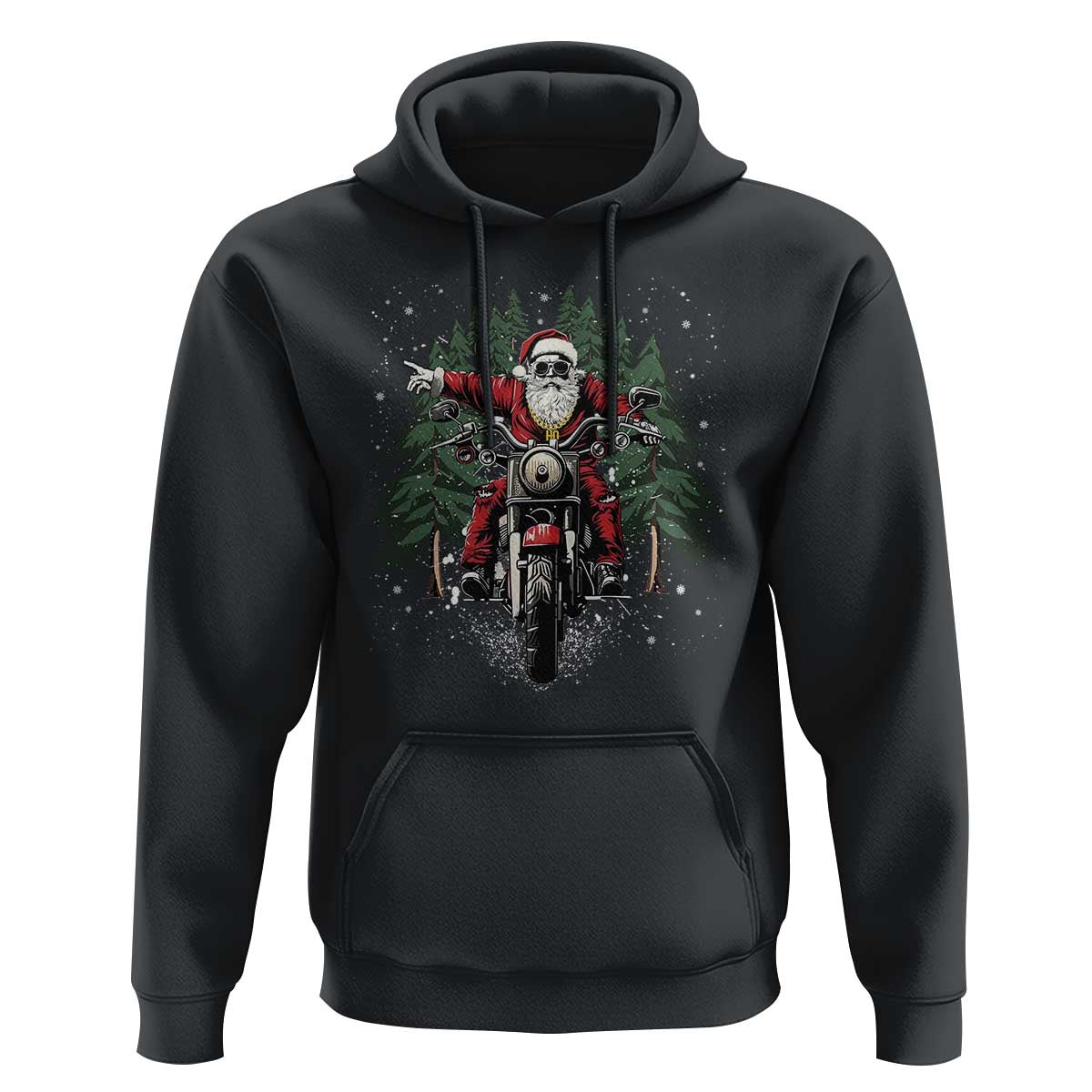 Christmas Motorcycle Hoodie Santa Biker Riding Motorcycle