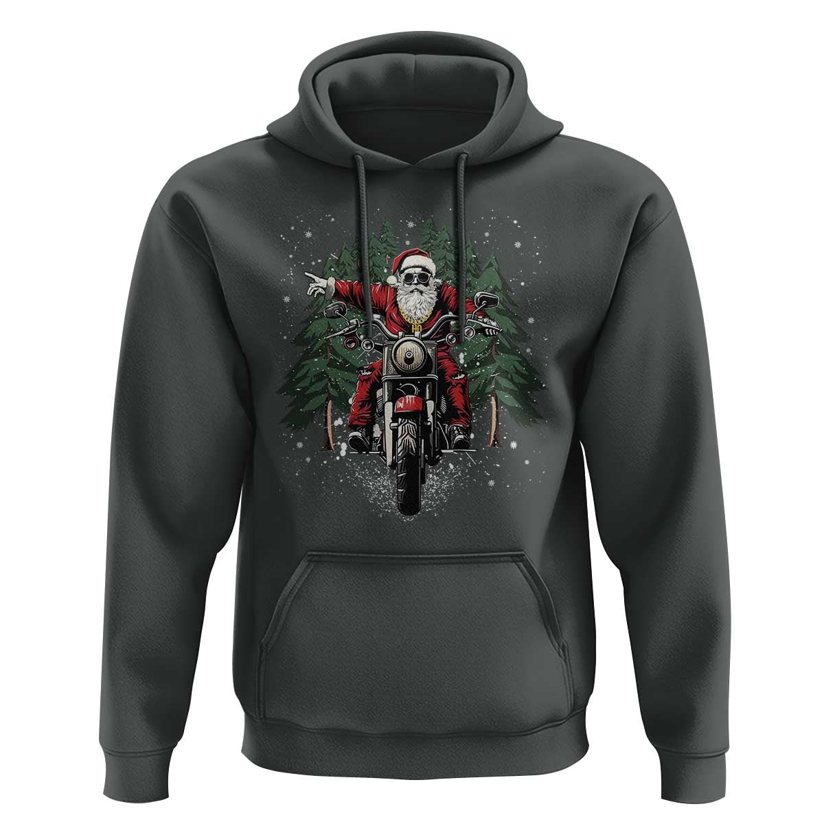 Christmas Motorcycle Hoodie Santa Biker Riding Motorcycle