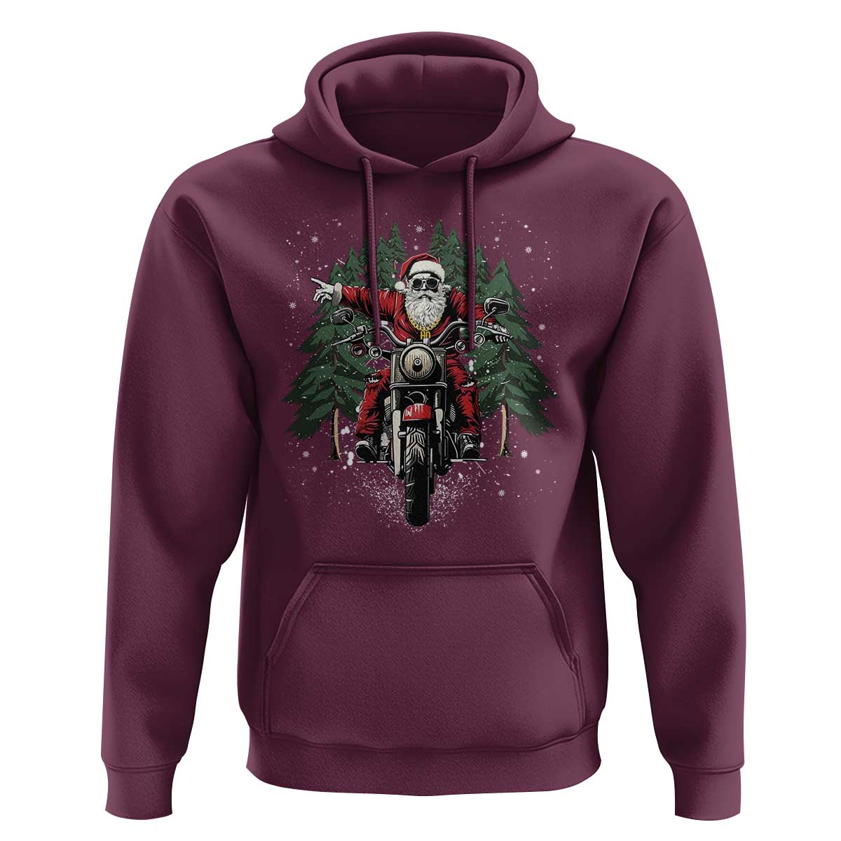 Christmas Motorcycle Hoodie Santa Biker Riding Motorcycle