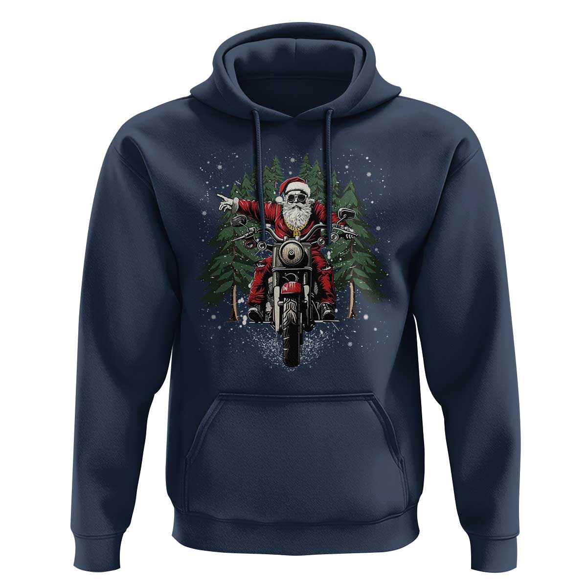 Christmas Motorcycle Hoodie Santa Biker Riding Motorcycle