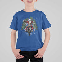 Christmas Motorcycle T Shirt For Kid Santa Biker Riding Motorcycle - Wonder Print Shop