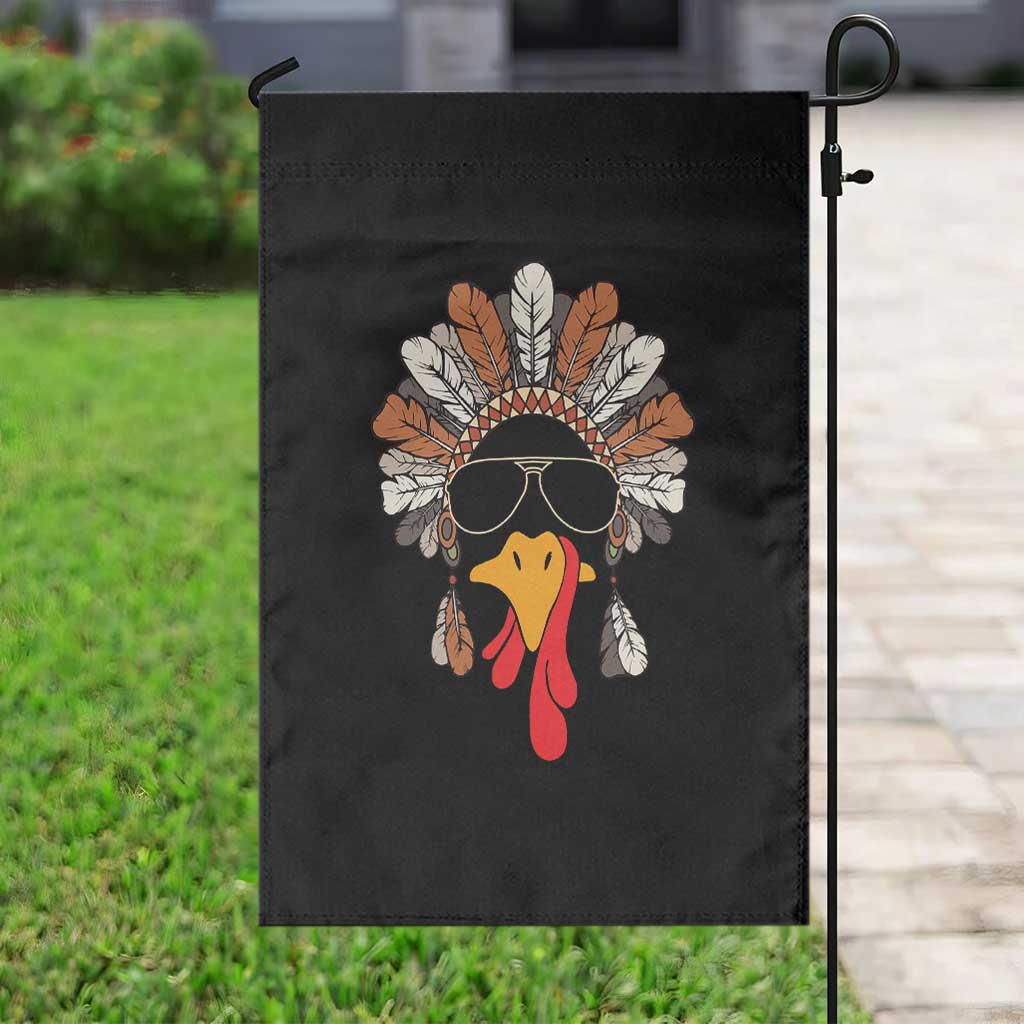 Funny Turkey Face Garden Flag Family Matching Native Hat Cute Fall Thanksgiving - Wonder Print Shop