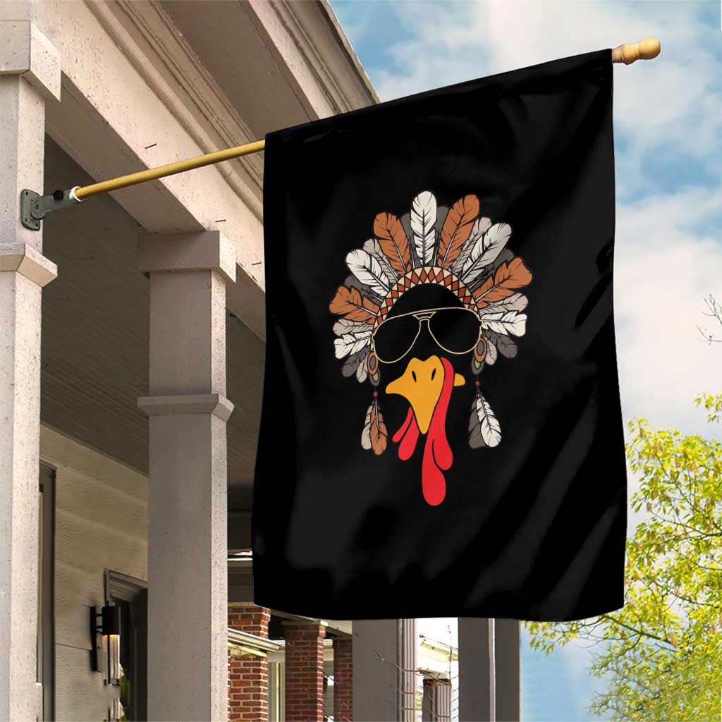 Funny Turkey Face Garden Flag Family Matching Native Hat Cute Fall Thanksgiving - Wonder Print Shop