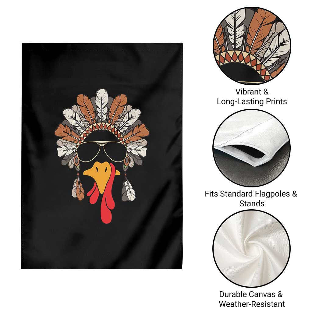 Funny Turkey Face Garden Flag Family Matching Native Hat Cute Fall Thanksgiving - Wonder Print Shop