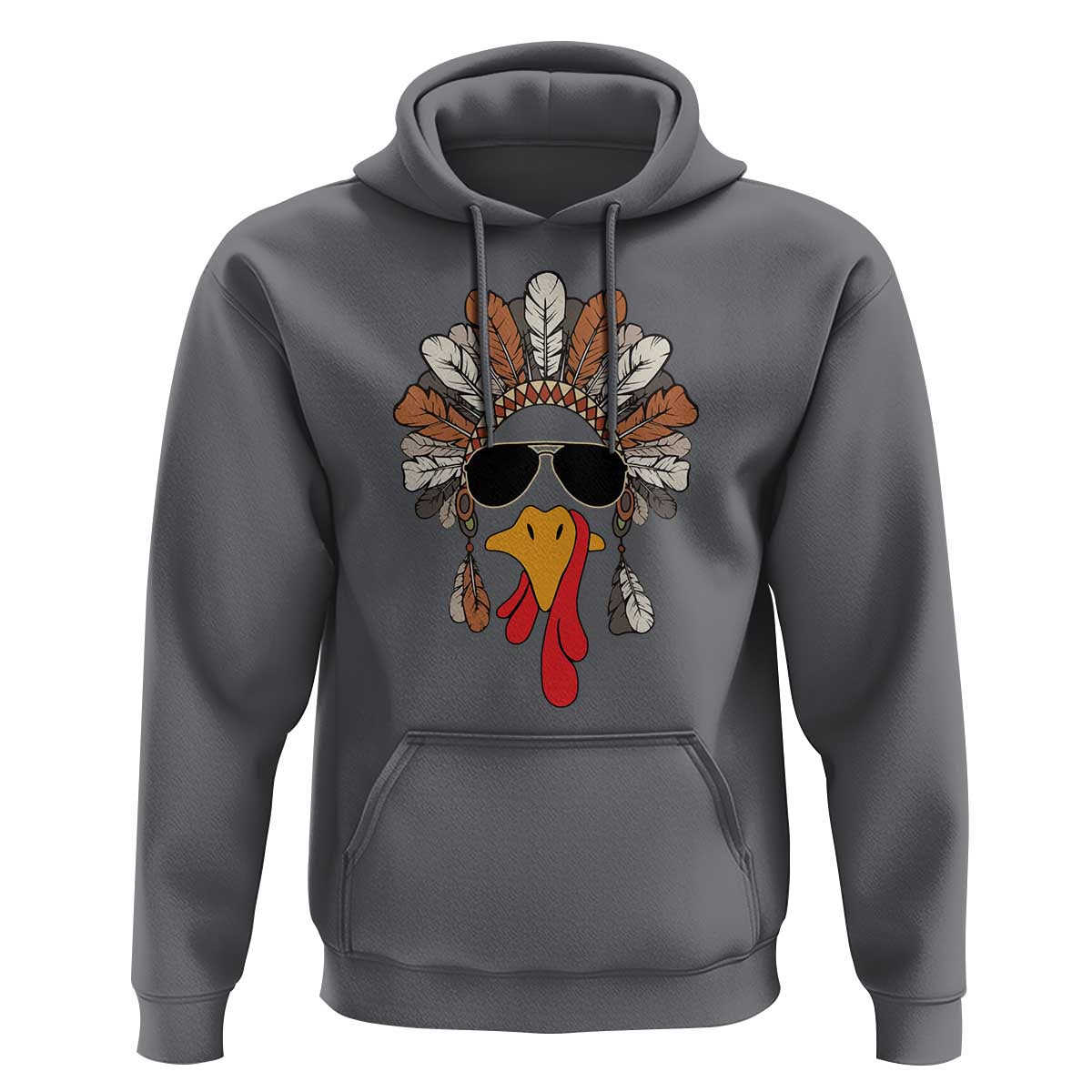 Funny Turkey Face Hoodie Family Matching Native Hat Cute Fall Thanksgiving