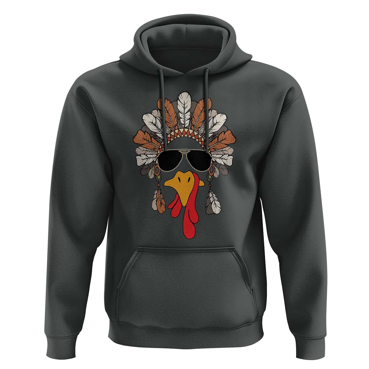 Funny Turkey Face Hoodie Family Matching Native Hat Cute Fall Thanksgiving