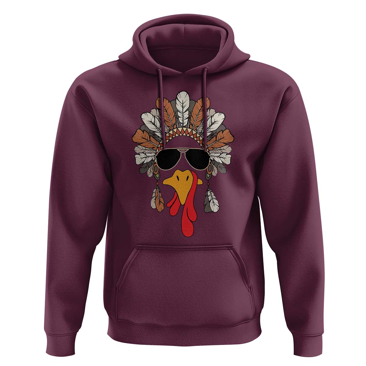 Funny Turkey Face Hoodie Family Matching Native Hat Cute Fall Thanksgiving