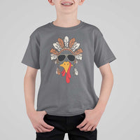 Funny Turkey Face T Shirt For Kid Family Matching Native Hat Cute Fall Thanksgiving - Wonder Print Shop