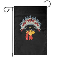 Funny Turkey Face Garden Flag Thanksgiving Family Group Native American Costumes - Wonder Print Shop