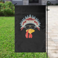 Funny Turkey Face Garden Flag Thanksgiving Family Group Native American Costumes - Wonder Print Shop