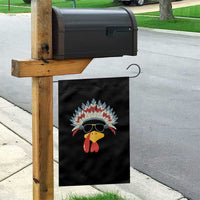 Funny Turkey Face Garden Flag Thanksgiving Family Group Native American Costumes - Wonder Print Shop