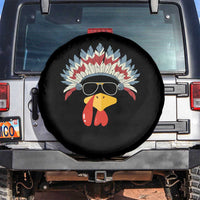 Funny Turkey Face Spare Tire Cover Thanksgiving Family Group Native American Costumes - Wonder Print Shop