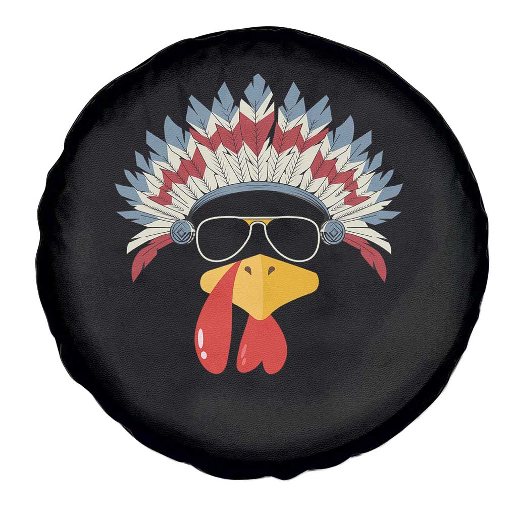 Funny Turkey Face Spare Tire Cover Thanksgiving Family Group Native American Costumes - Wonder Print Shop