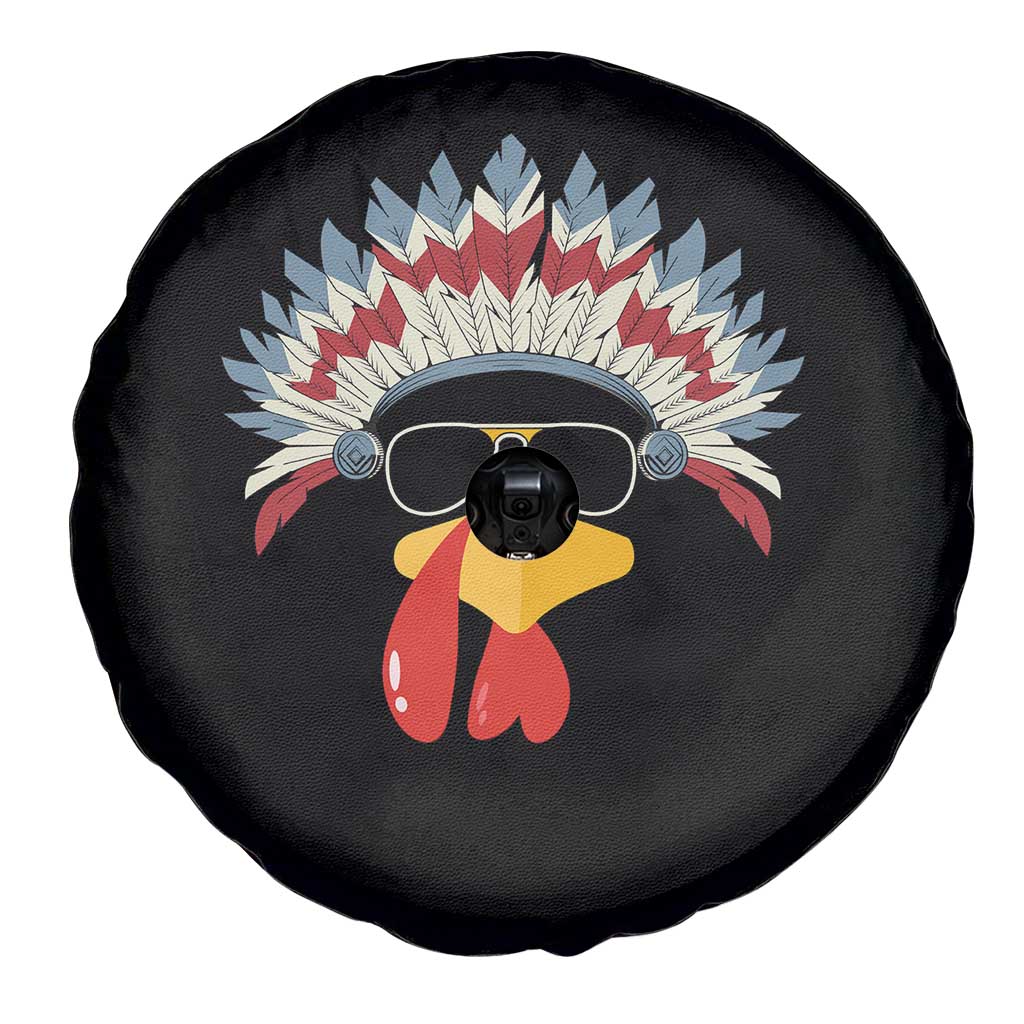 Funny Turkey Face Spare Tire Cover Thanksgiving Family Group Native American Costumes - Wonder Print Shop