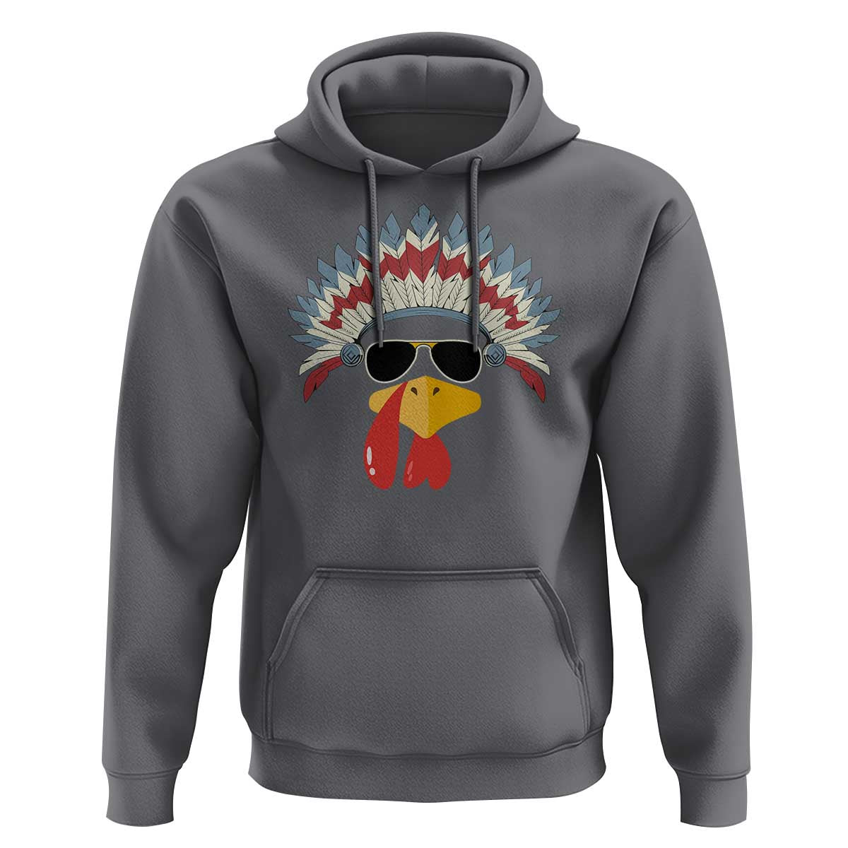 Funny Turkey Face Hoodie Thanksgiving Family Group Native American Costumes - Wonder Print Shop
