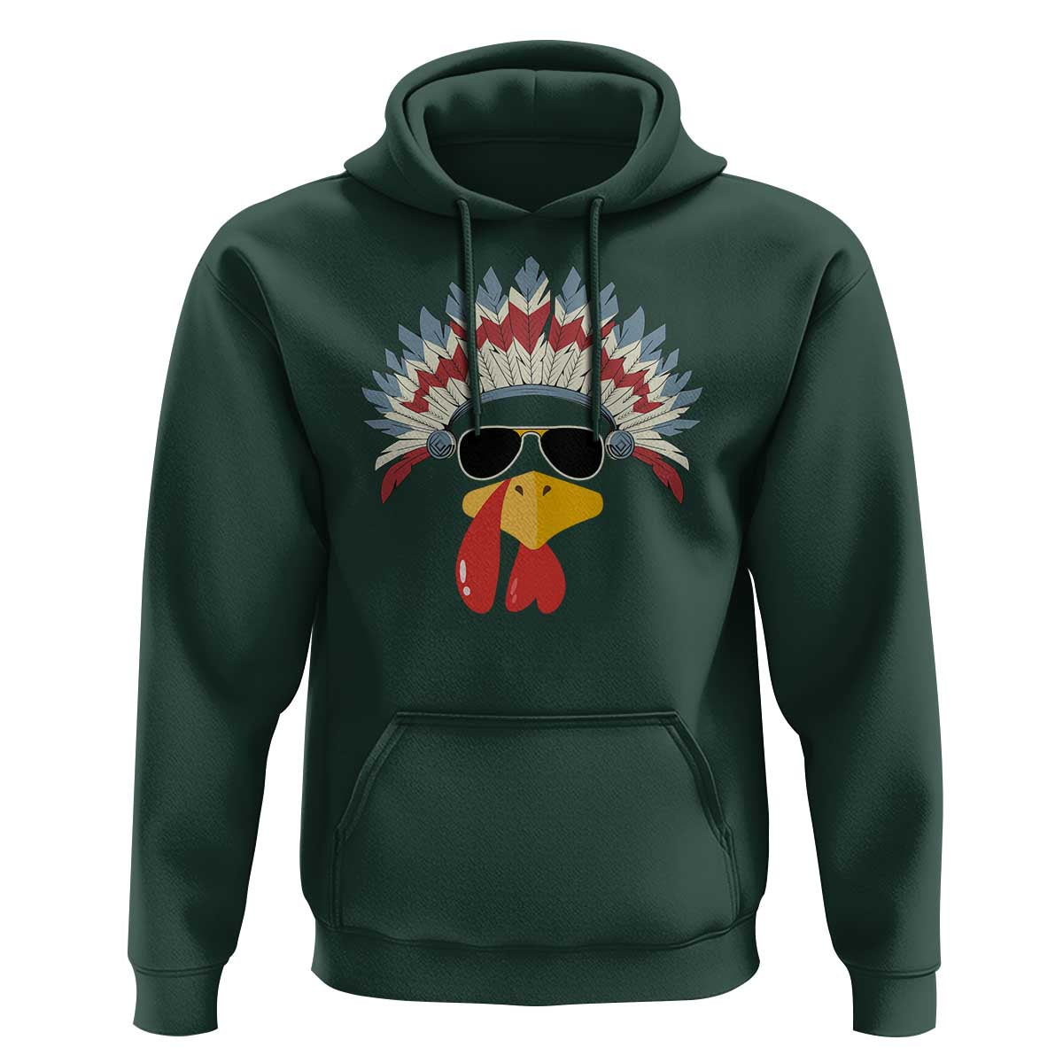 Funny Turkey Face Hoodie Thanksgiving Family Group Native American Costumes - Wonder Print Shop