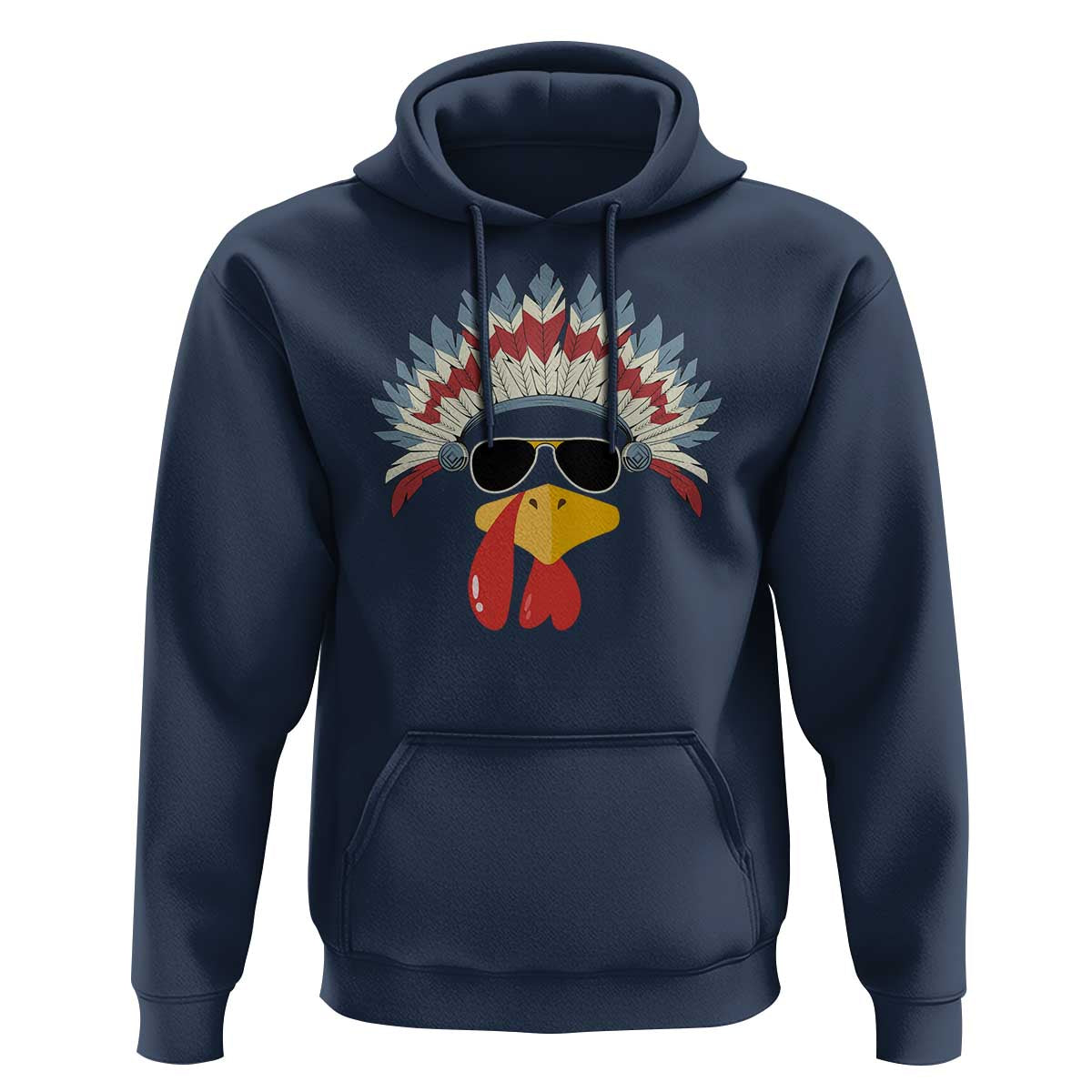 Funny Turkey Face Hoodie Thanksgiving Family Group Native American Costumes - Wonder Print Shop