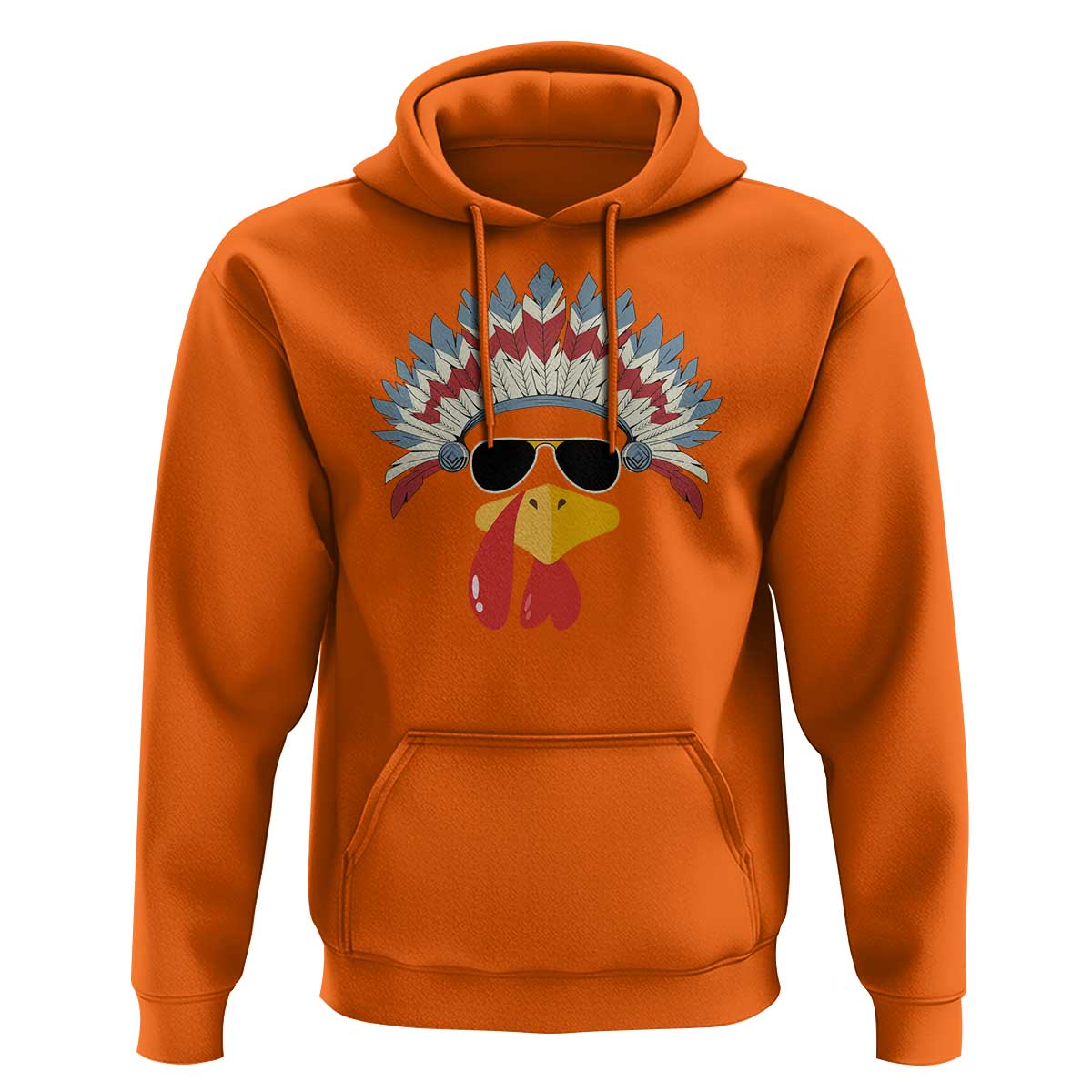 Funny Turkey Face Hoodie Thanksgiving Family Group Native American Costumes - Wonder Print Shop