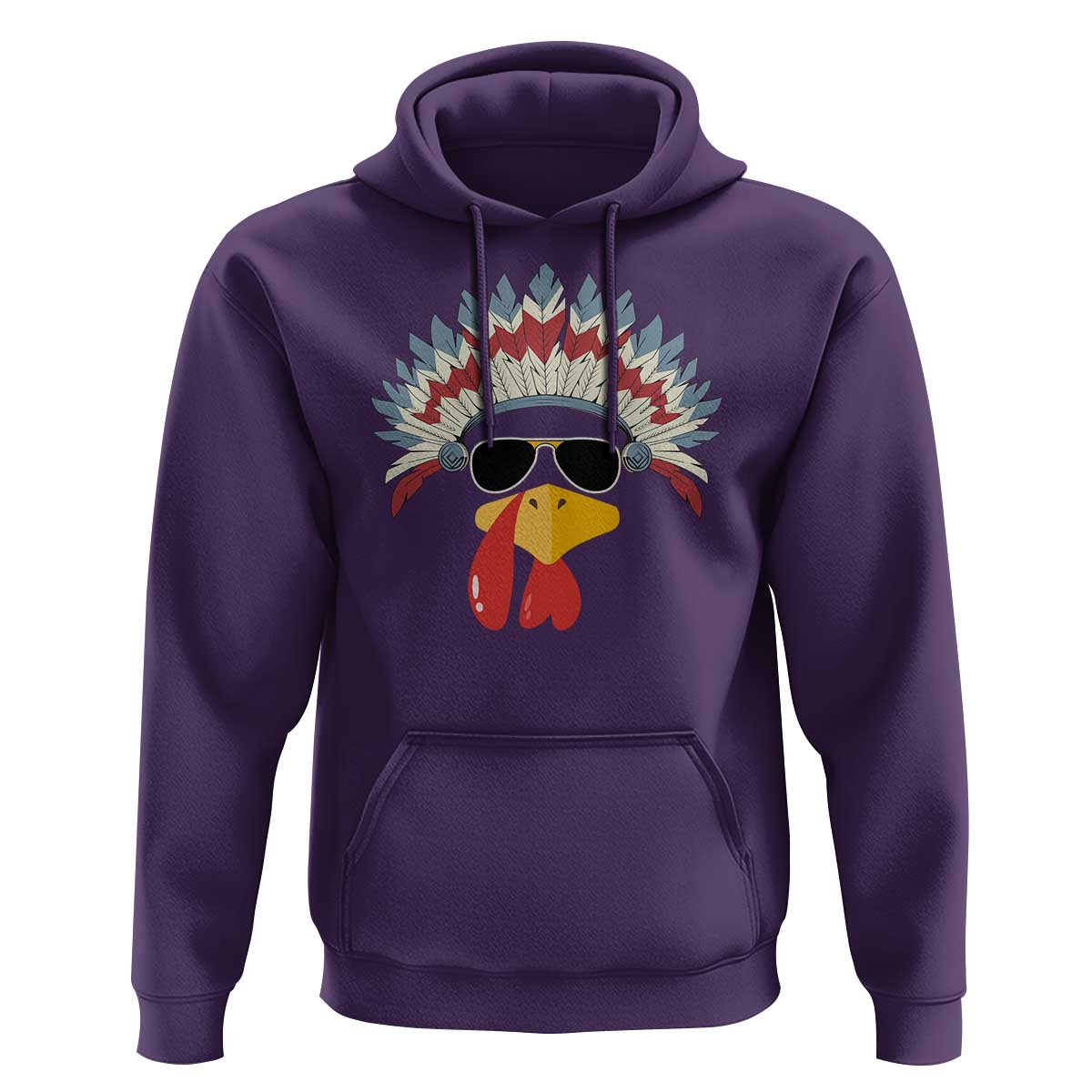 Funny Turkey Face Hoodie Thanksgiving Family Group Native American Costumes - Wonder Print Shop