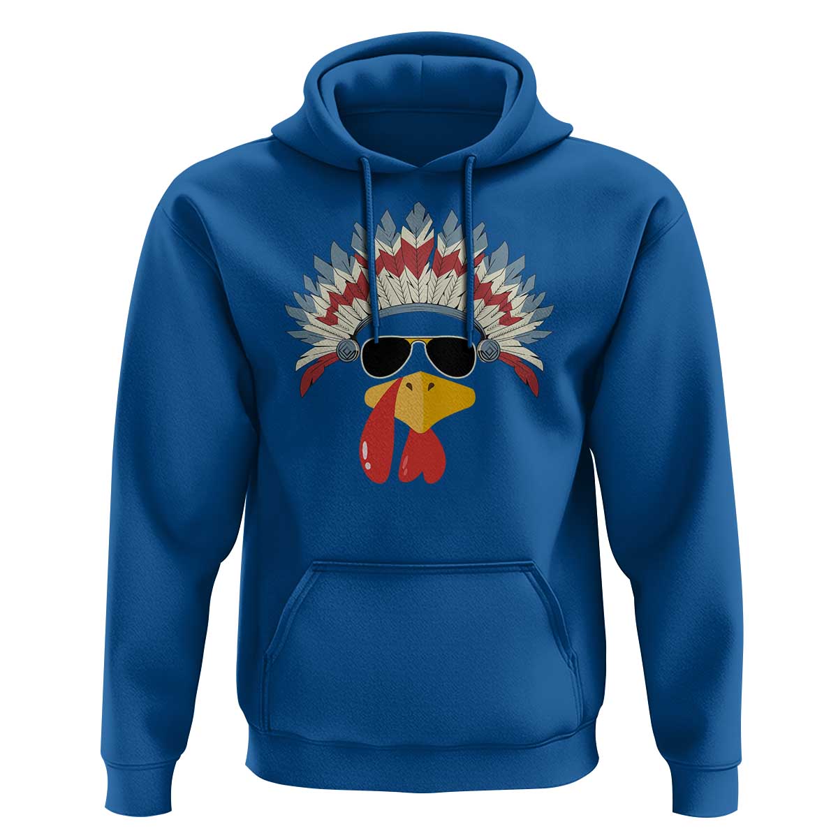 Funny Turkey Face Hoodie Thanksgiving Family Group Native American Costumes - Wonder Print Shop