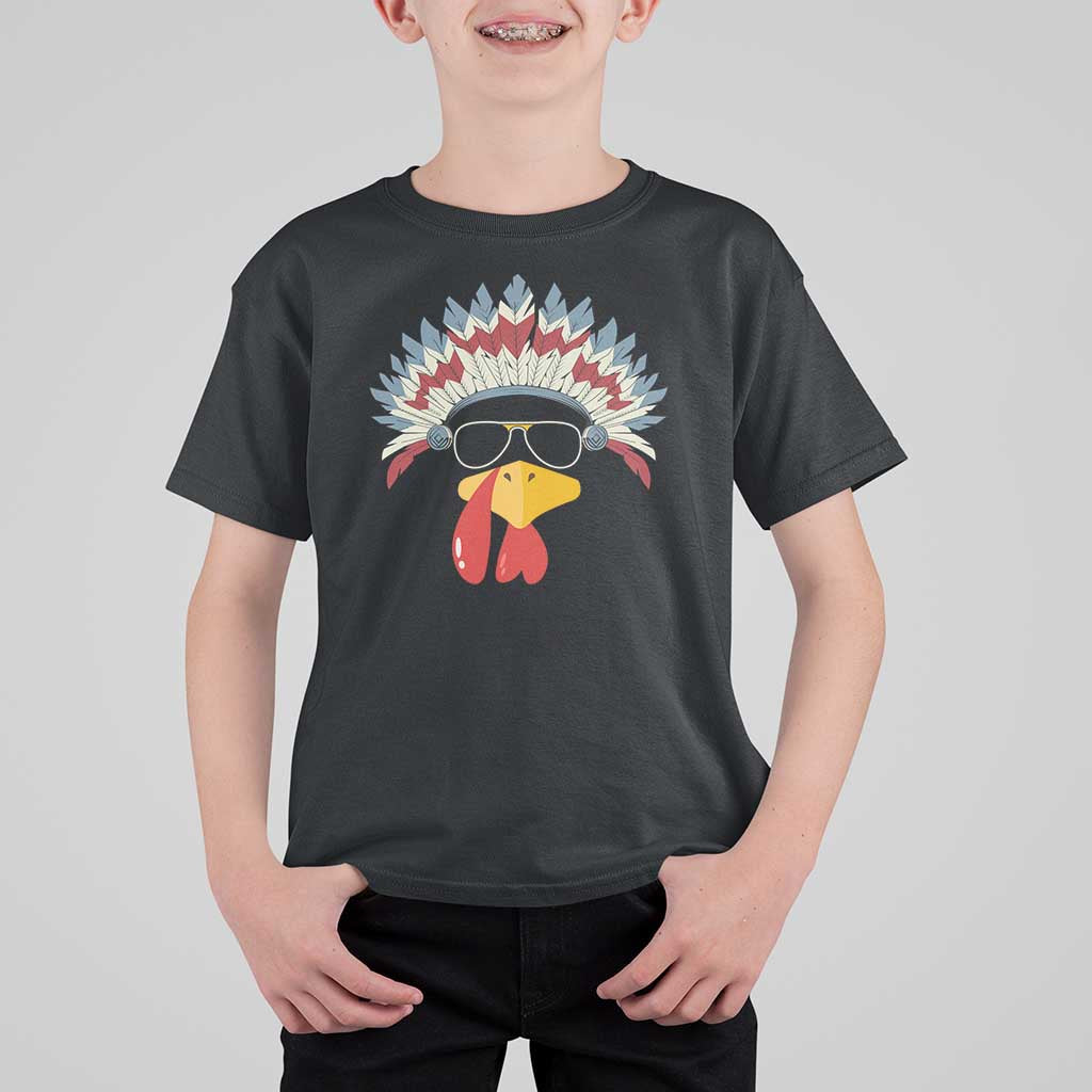 Funny Turkey Face T Shirt For Kid Thanksgiving Family Group Native American Costumes - Wonder Print Shop