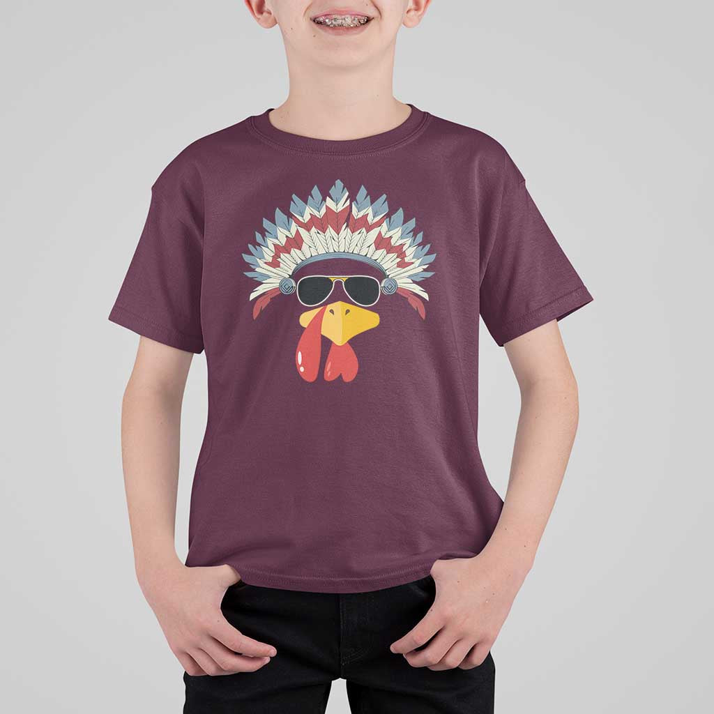 Funny Turkey Face T Shirt For Kid Thanksgiving Family Group Native American Costumes - Wonder Print Shop