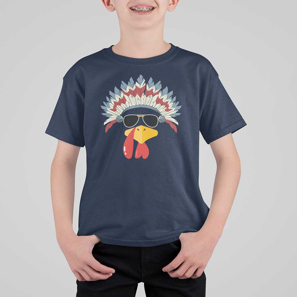 Funny Turkey Face T Shirt For Kid Thanksgiving Family Group Native American Costumes - Wonder Print Shop