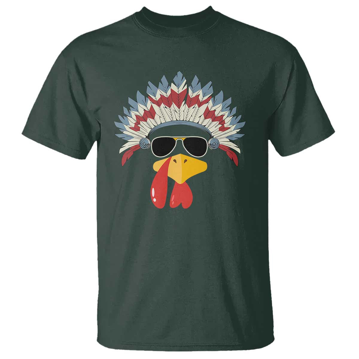 Funny Turkey Face T Shirt Thanksgiving Family Group Native American Costumes - Wonder Print Shop