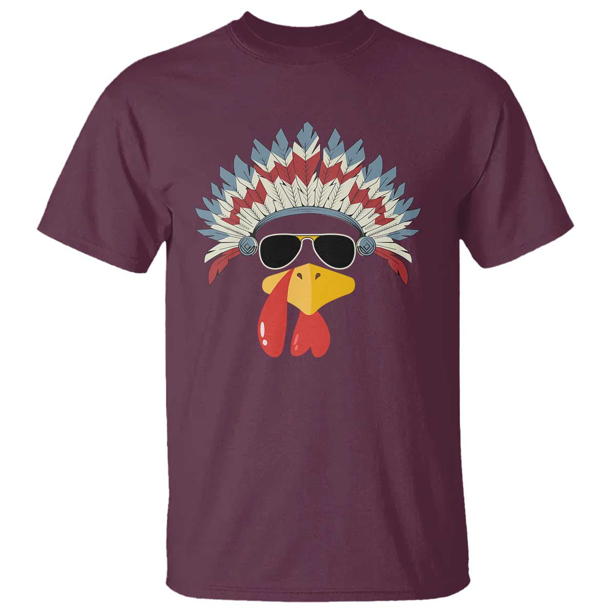 Funny Turkey Face T Shirt Thanksgiving Family Group Native American Costumes - Wonder Print Shop