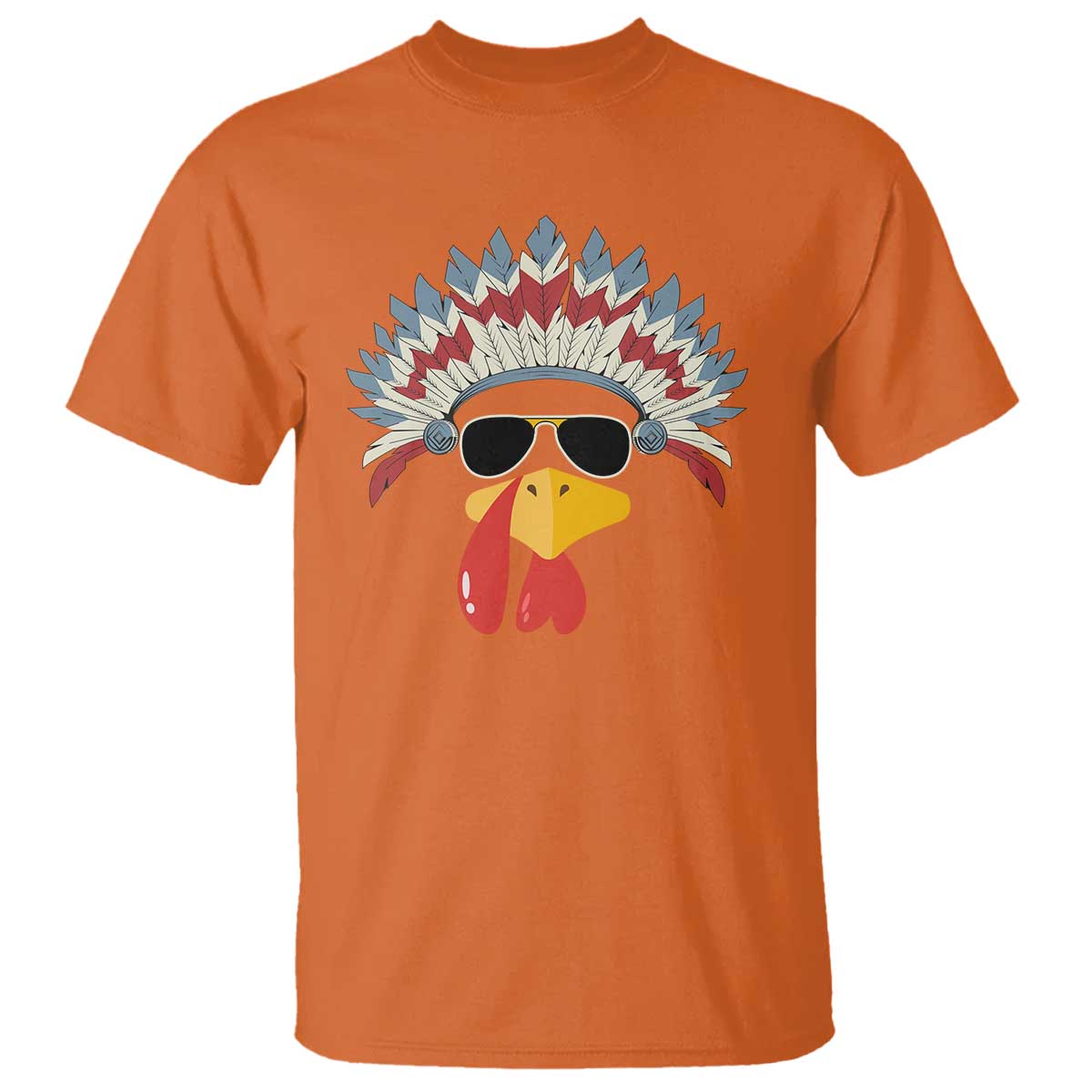 Funny Turkey Face T Shirt Thanksgiving Family Group Native American Costumes - Wonder Print Shop