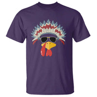 Funny Turkey Face T Shirt Thanksgiving Family Group Native American Costumes - Wonder Print Shop