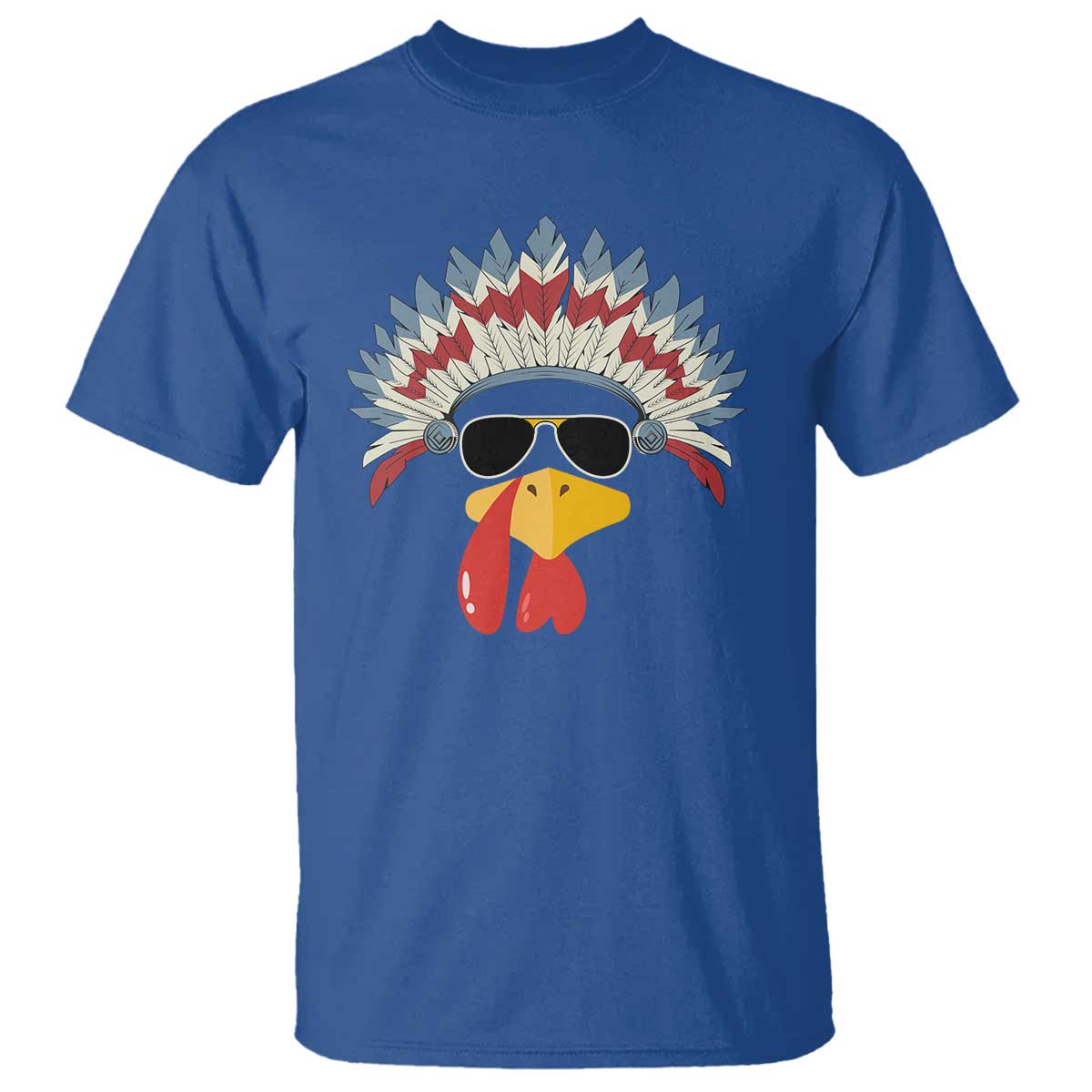 Funny Turkey Face T Shirt Thanksgiving Family Group Native American Costumes - Wonder Print Shop