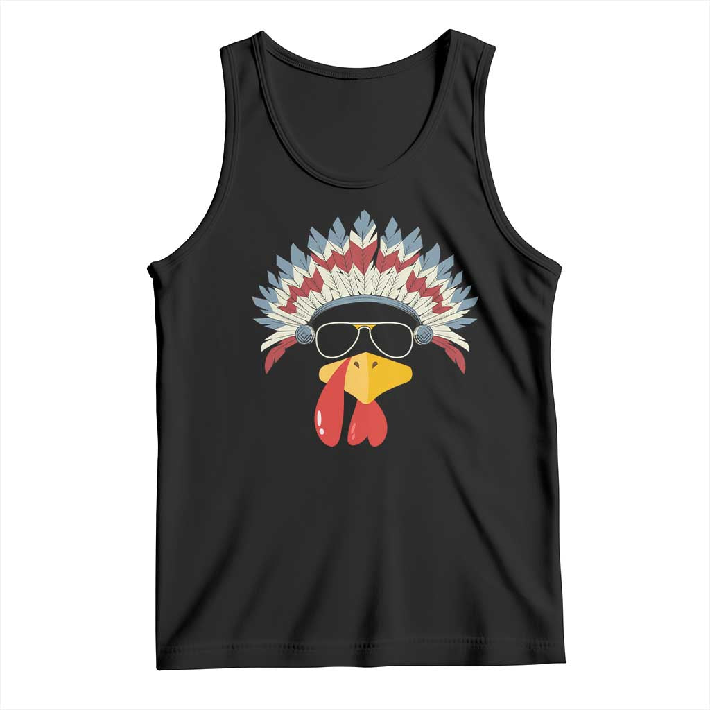 Funny Turkey Face Tank Top Thanksgiving Family Group Native American Costumes - Wonder Print Shop