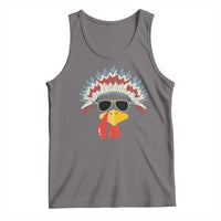 Funny Turkey Face Tank Top Thanksgiving Family Group Native American Costumes - Wonder Print Shop