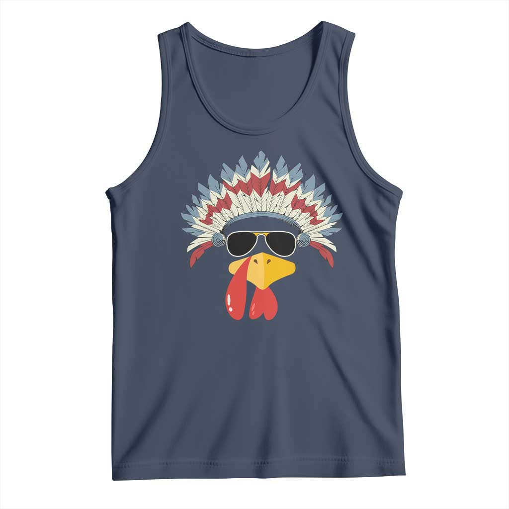 Funny Turkey Face Tank Top Thanksgiving Family Group Native American Costumes - Wonder Print Shop