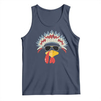 Funny Turkey Face Tank Top Thanksgiving Family Group Native American Costumes - Wonder Print Shop