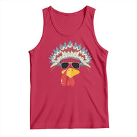 Funny Turkey Face Tank Top Thanksgiving Family Group Native American Costumes - Wonder Print Shop