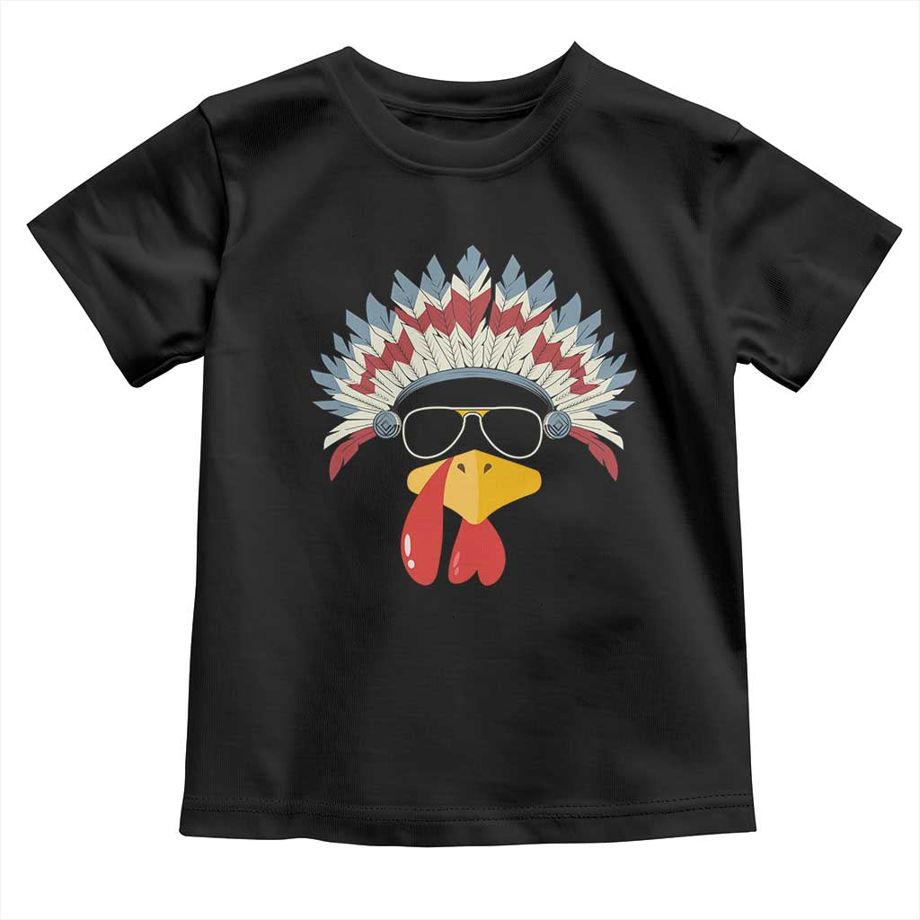 Funny Turkey Face Toddler T Shirt Thanksgiving Family Group Native American Costumes - Wonder Print Shop