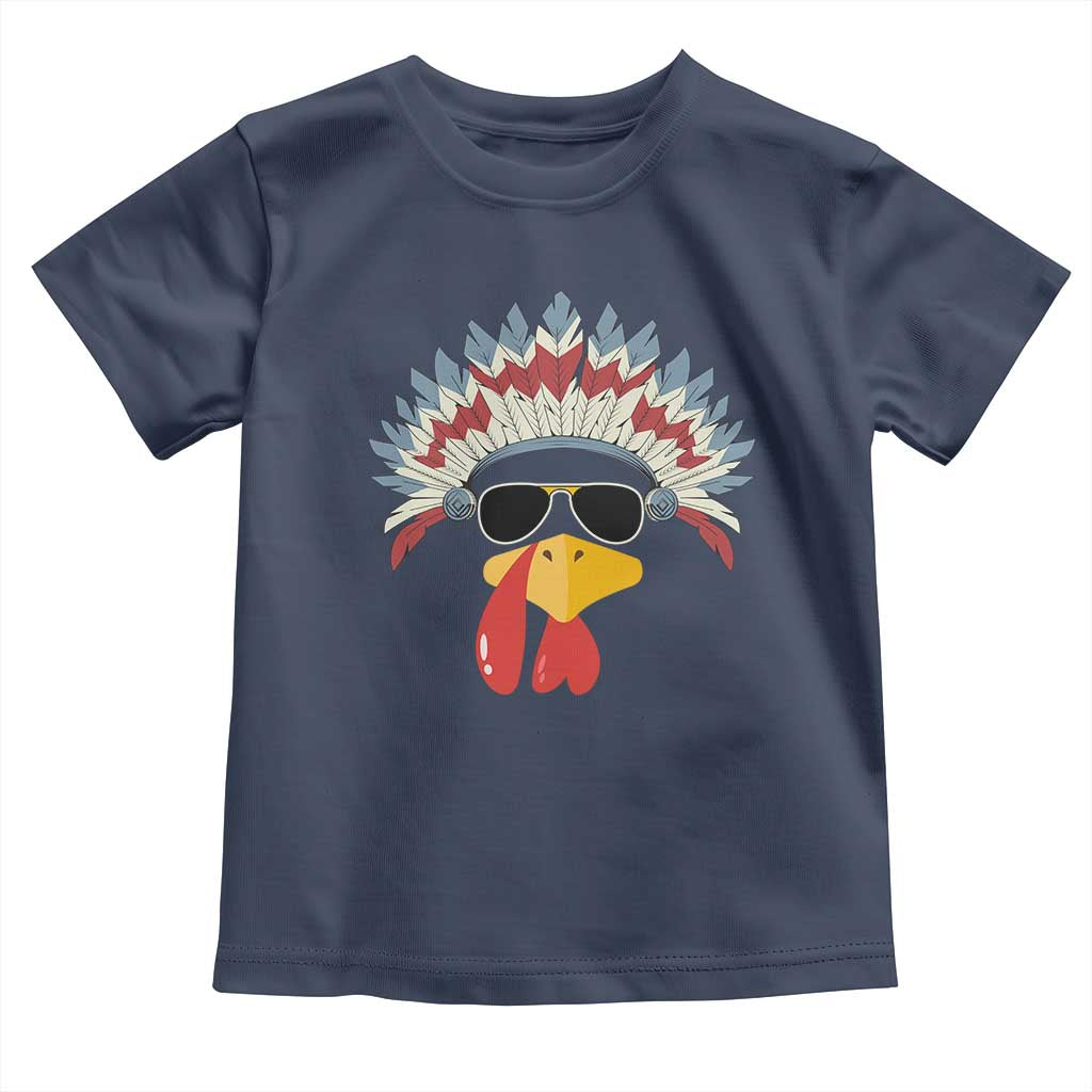 Funny Turkey Face Toddler T Shirt Thanksgiving Family Group Native American Costumes - Wonder Print Shop