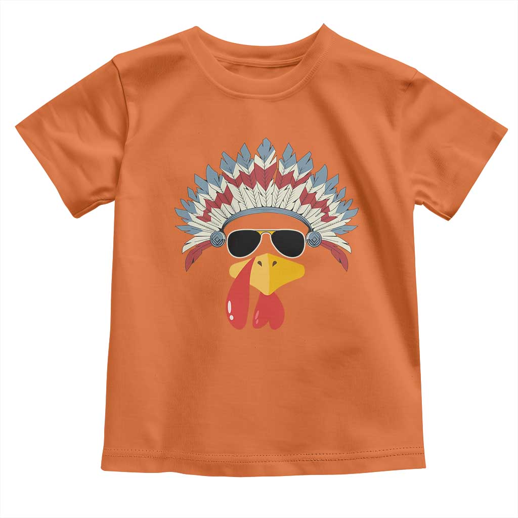 Funny Turkey Face Toddler T Shirt Thanksgiving Family Group Native American Costumes - Wonder Print Shop