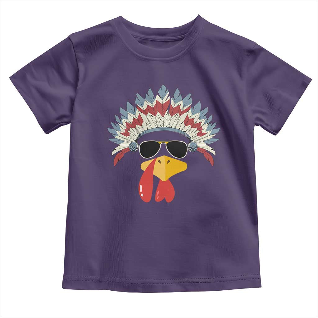 Funny Turkey Face Toddler T Shirt Thanksgiving Family Group Native American Costumes - Wonder Print Shop