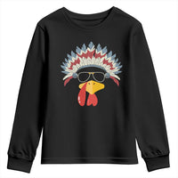 Funny Turkey Face Youth Sweatshirt Thanksgiving Family Group Native American Costumes - Wonder Print Shop
