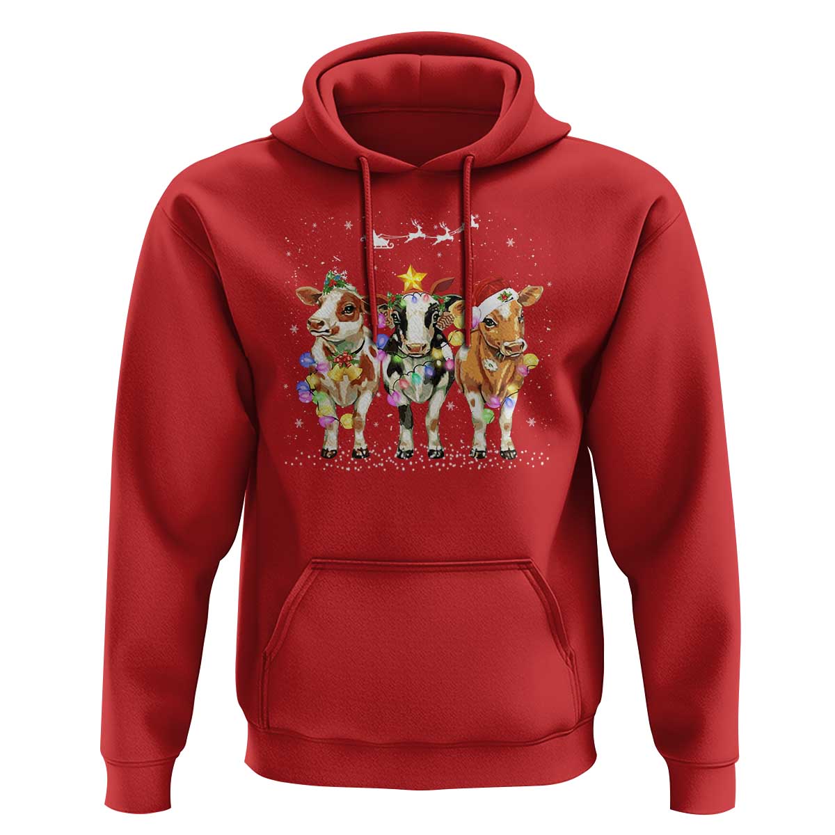 Christmas Cow Hoodie Cow Lover Xmas Gifts