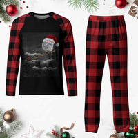 Merry Xmas Plaid Pajama Set Santa To The Moon - Wonder Print Shop