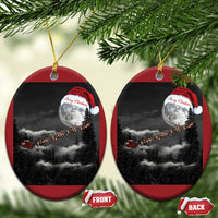 Merry Xmas Christmas Ornament Santa To The Moon - Wonder Print Shop