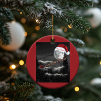 Merry Xmas Christmas Ornament Santa To The Moon - Wonder Print Shop