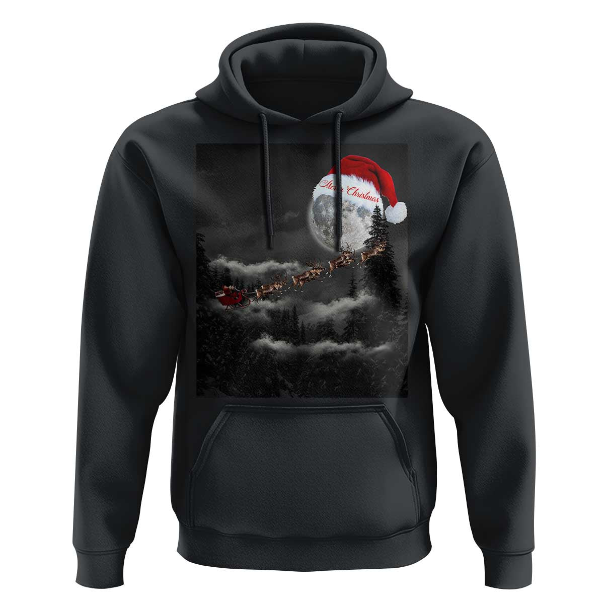 Merry Christmas Hoodie Santa To The Moon