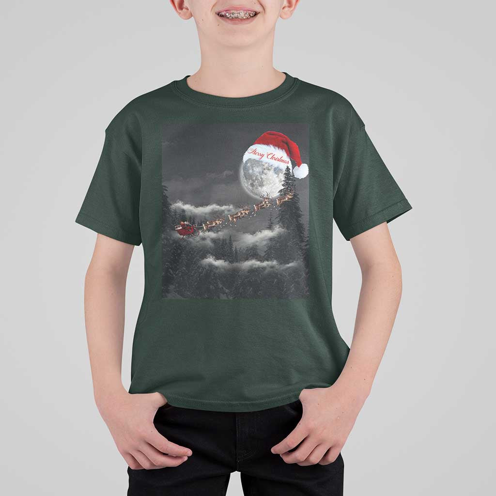 Merry Christmas T Shirt For Kid Santa To The Moon - Wonder Print Shop