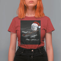 Merry Christmas T Shirt For Women Santa To The Moon - Wonder Print Shop
